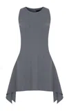 Zeynep Arcay Flared Wool Mini Dress In Grey