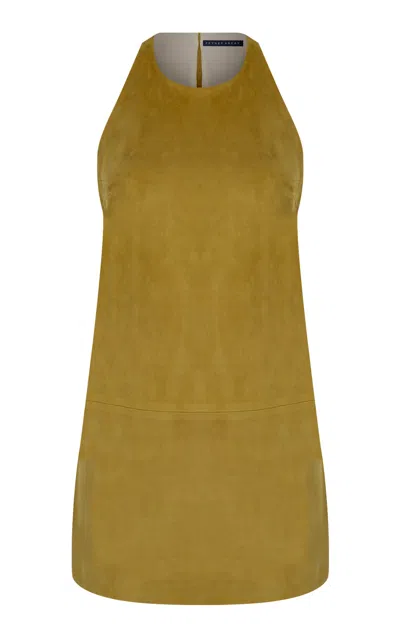 Zeynep Arcay Halter Suede Mini Dress In Yellow