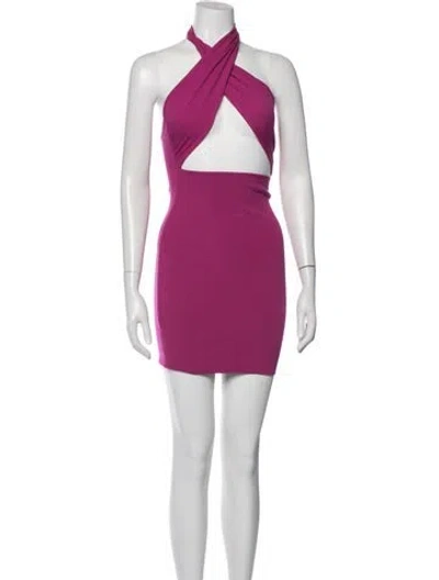 Pre-owned Zeynep Arcay Halterneck Mini Dress In Pink