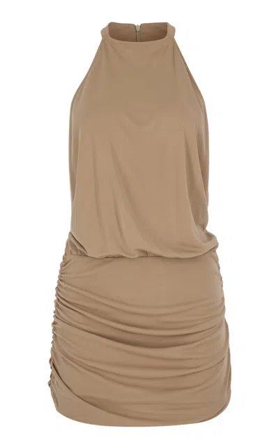Zeynep Arcay Zeynep Arçay Helen Mini Jersey Dress In Brown
