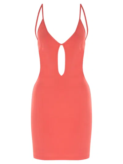 Zeynep Arcay Key Hole Mini Dress In Pink