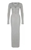 Zeynep Arcay Knitted Maxi Dress In Silver