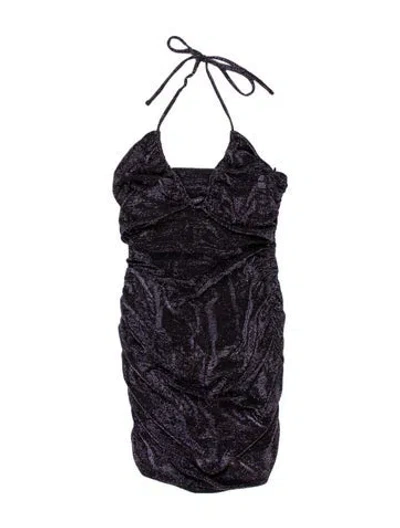 Pre-owned Zeynep Arcay Lace Pattern Mini Dress In Blue