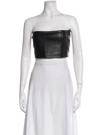Pre-owned Zeynep Arcay Lambskin Animal Print Crop Top
