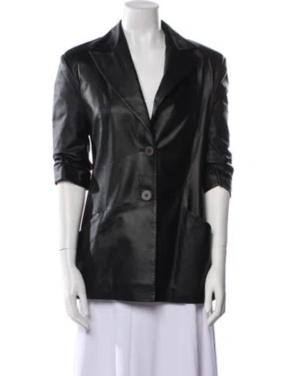 Pre-owned Zeynep Arcay Lambskin Blazer In Black