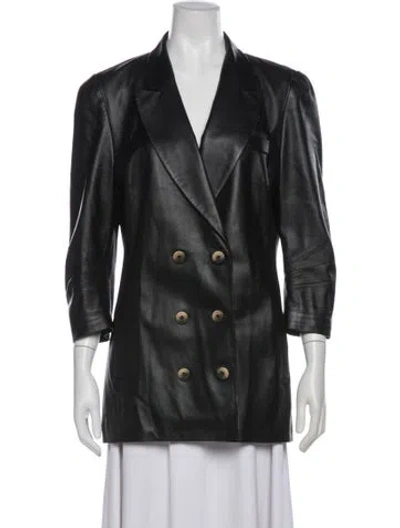 Pre-owned Zeynep Arcay Lambskin Blazer In Black