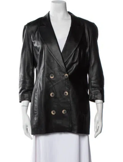 Pre-owned Zeynep Arcay Lambskin Blazer In Black
