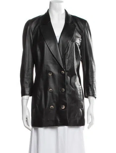 Pre-owned Zeynep Arcay Lambskin Blazer In Black