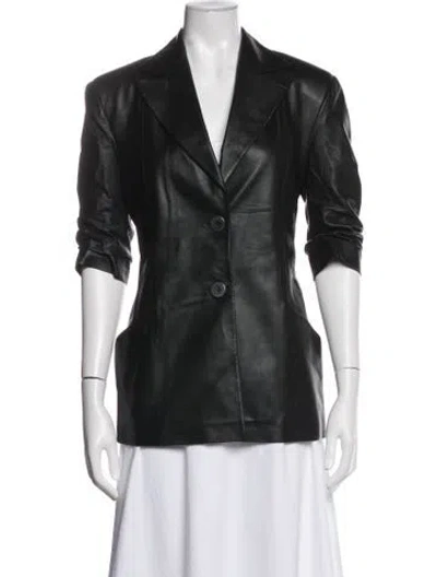 Pre-owned Zeynep Arcay Lambskin Blazer In Black