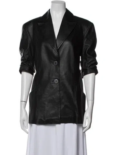 Pre-owned Zeynep Arcay Lambskin Blazer In Blue