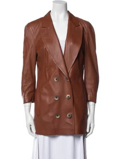 Pre-owned Zeynep Arcay Lambskin Blazer In Brown