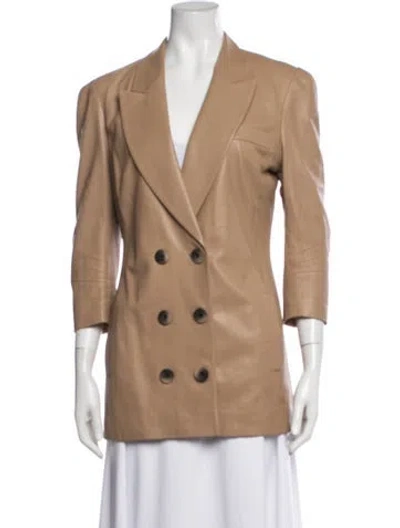 Pre-owned Zeynep Arcay Lambskin Blazer In Brown