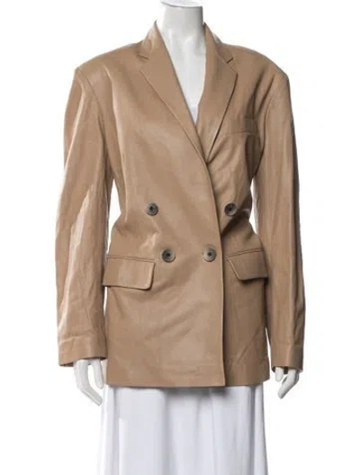 Pre-owned Zeynep Arcay Lambskin Blazer In Neutrals