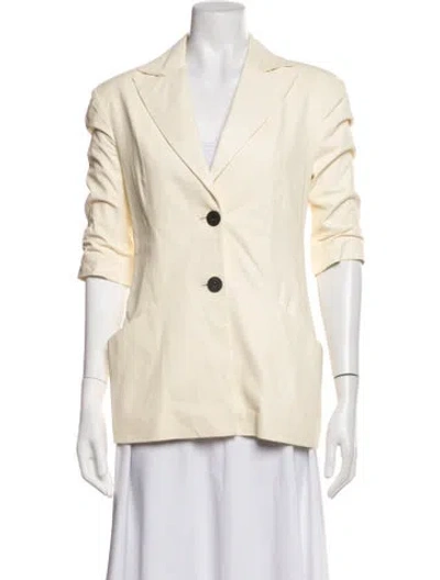 Pre-owned Zeynep Arcay Lambskin Blazer In Neutrals