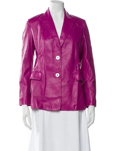 Pre-owned Zeynep Arcay Lambskin Blazer In Pink