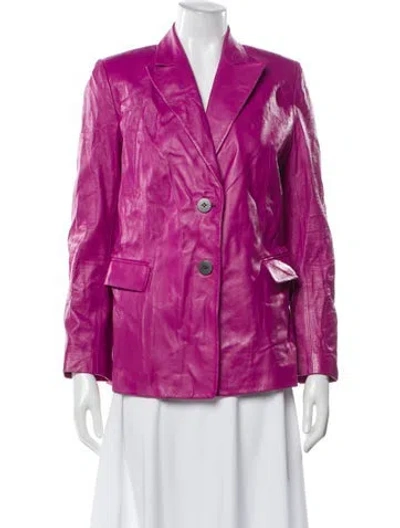 Pre-owned Zeynep Arcay Lambskin Blazer In Pink