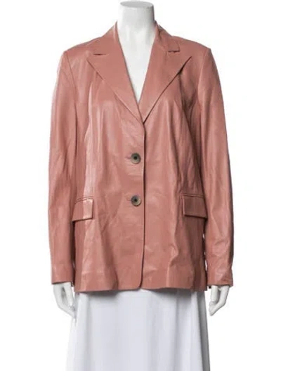 Pre-owned Zeynep Arcay Lambskin Blazer In Pink