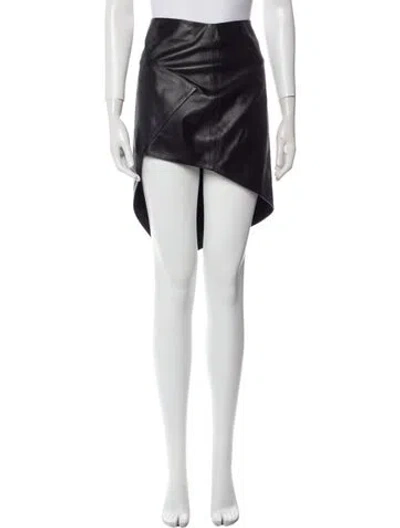 Pre-owned Zeynep Arcay Lambskin Knee-length Skirt In Black
