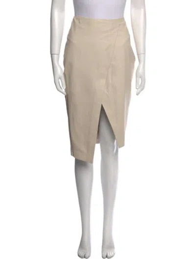 Pre-owned Zeynep Arcay Lambskin Knee-length Skirt In Neutral