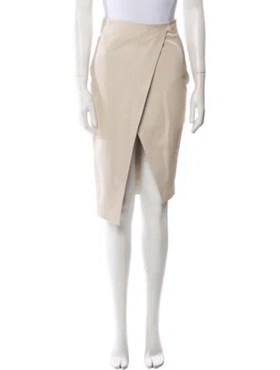 Pre-owned Zeynep Arcay Lambskin Knee-length Skirt In Neutral