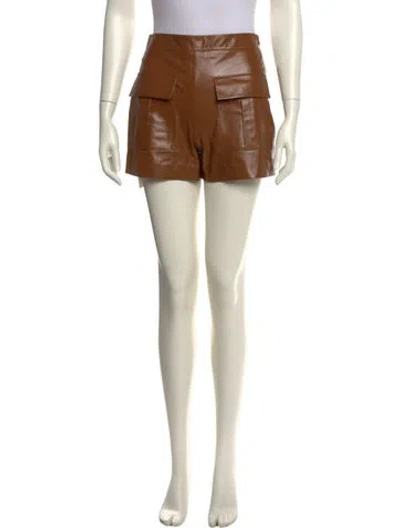 Pre-owned Zeynep Arcay Lambskin Mini Shorts In Multi