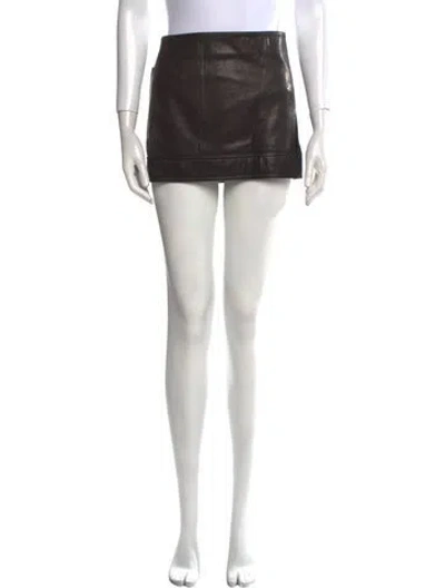 Pre-owned Zeynep Arcay Lambskin Mini Skirt In Black