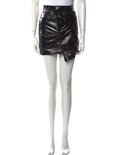Pre-owned Zeynep Arcay Lambskin Mini Skirt In Black