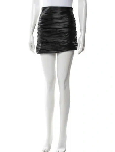 Pre-owned Zeynep Arcay Lambskin Mini Skirt In Black