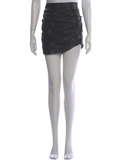 Pre-owned Zeynep Arcay Lambskin Mini Skirt In Black