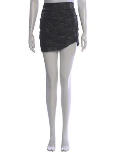 Pre-owned Zeynep Arcay Lambskin Mini Skirt In Black