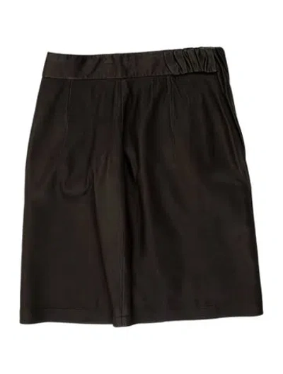 Pre-owned Zeynep Arcay Lambskin Mini Skirt In Brown