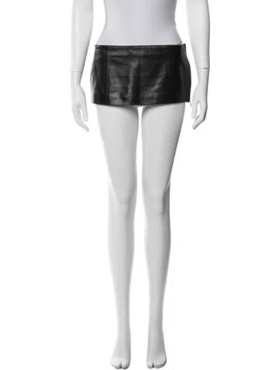 Pre-owned Zeynep Arcay Lambskin Mini Skirt In White