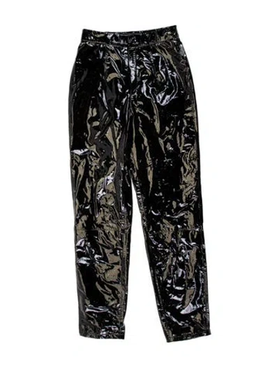 Pre-owned Zeynep Arcay Lambskin Straight Leg Pants In Black