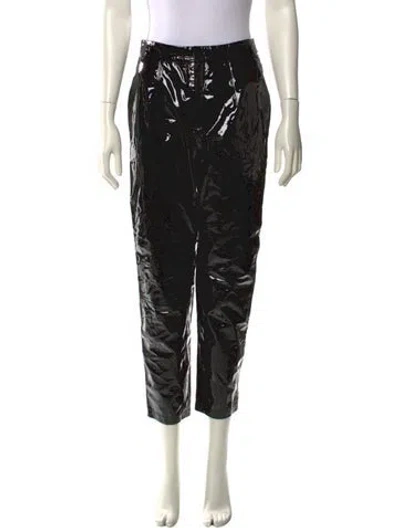 Pre-owned Zeynep Arcay Lambskin Straight Leg Pants In Black