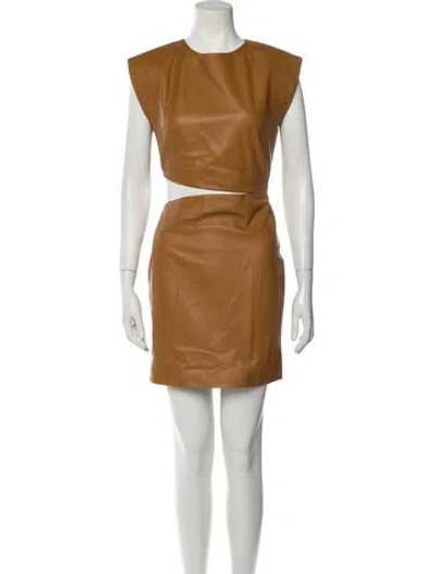 Pre-owned Zeynep Arcay Lambswool Mini Dress In Brown
