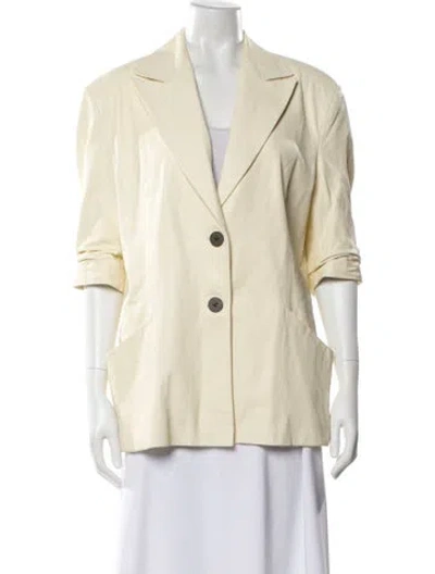 Pre-owned Zeynep Arcay Leather Blazer In Neutral