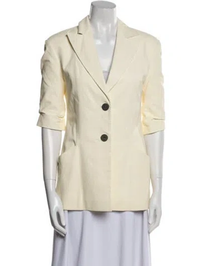 Pre-owned Zeynep Arcay Leather Blazer In Neutral