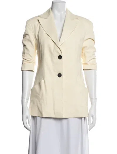 Pre-owned Zeynep Arcay Leather Blazer In Neutral