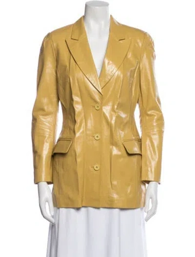 Pre-owned Zeynep Arcay Leather Blazer In Neutral