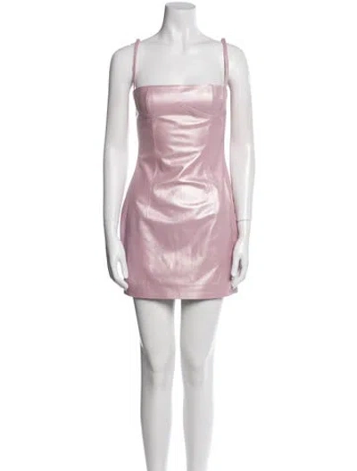 Pre-owned Zeynep Arcay Leather Mini Dress W/ Tags In Pink