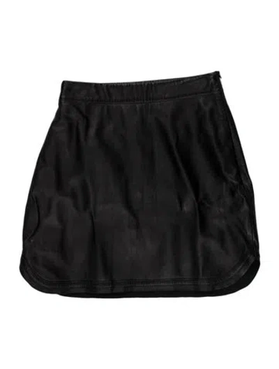 Pre-owned Zeynep Arcay Leather Mini Skirt In Black
