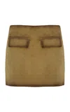 Zeynep Arcay Leather Mini Skirt In Brown