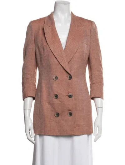 Pre-owned Zeynep Arcay Linen Blazer In Red