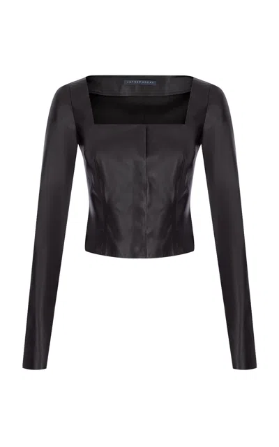 Zeynep Arcay Zeynep Arçay Long-sleeve Leather Top In Black