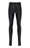 Zeynep Arcay Low-rise Leather Skinny Pants In Black