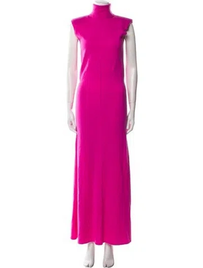 Pre-owned Zeynep Arcay Merino Wool Long Dress In Pink