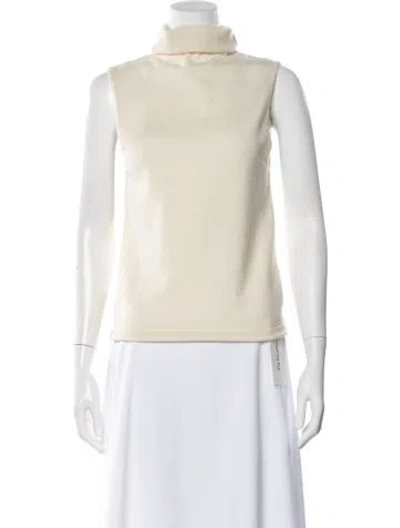 Pre-owned Zeynep Arcay Merino Wool Turtleneck Sweater In Neutral