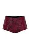 Zeynep Arcay Micro Laether Shorts In Animal Print
