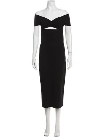 Pre-owned Zeynep Arcay Off-the-shoulder Midi Length Dress W/ Tags In Black