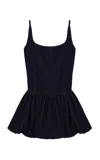 Zeynep Arcay Peplum Denim Top In Navy